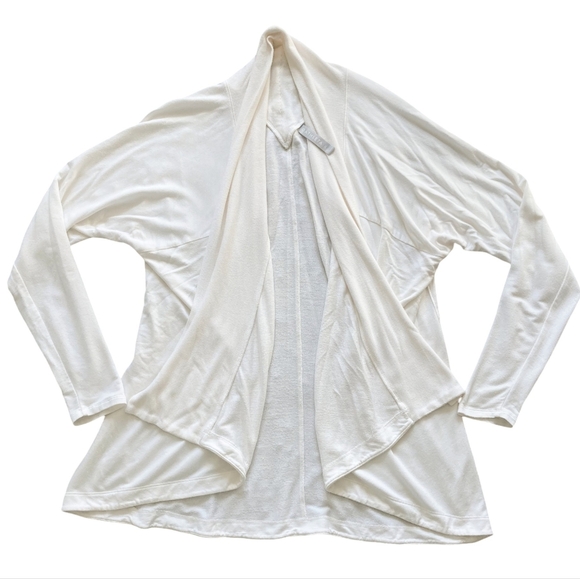 Athleta Nirvana Two Ways Wrap open front white stretch Cardigan lightweight XL - Picture 14 of 15